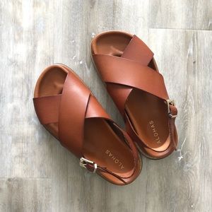Alohas Genuine Leather "Marshmallow" Sandals in Brown